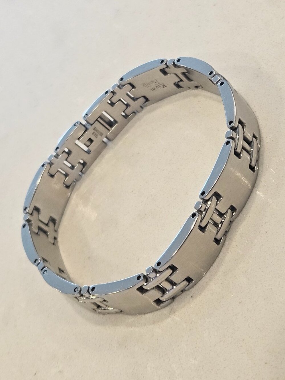 Kiam Family Stainless Steel Removable Link Bracelet - Unisex - 8-inches